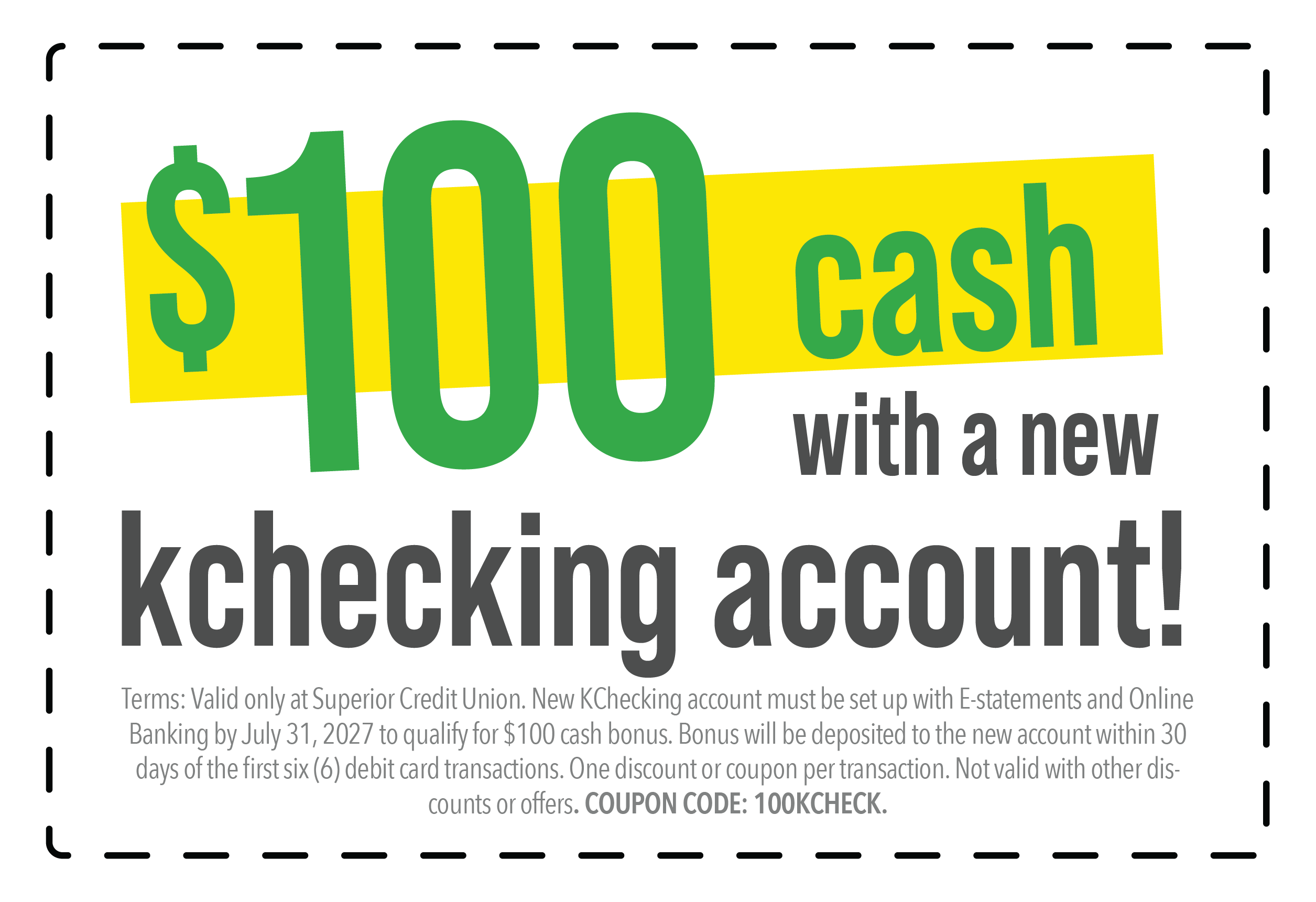 KChecking Coupon